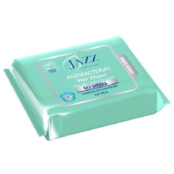 Салфетки влажные без запаха jazz 20 штук