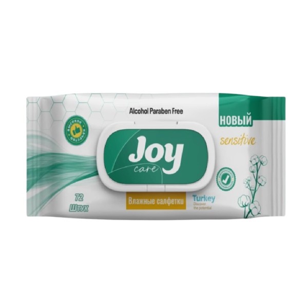 Салфетки влажные joy care 72 штук