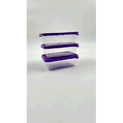 Mini food box rectangular 3 pcs set 15x11x5 cm